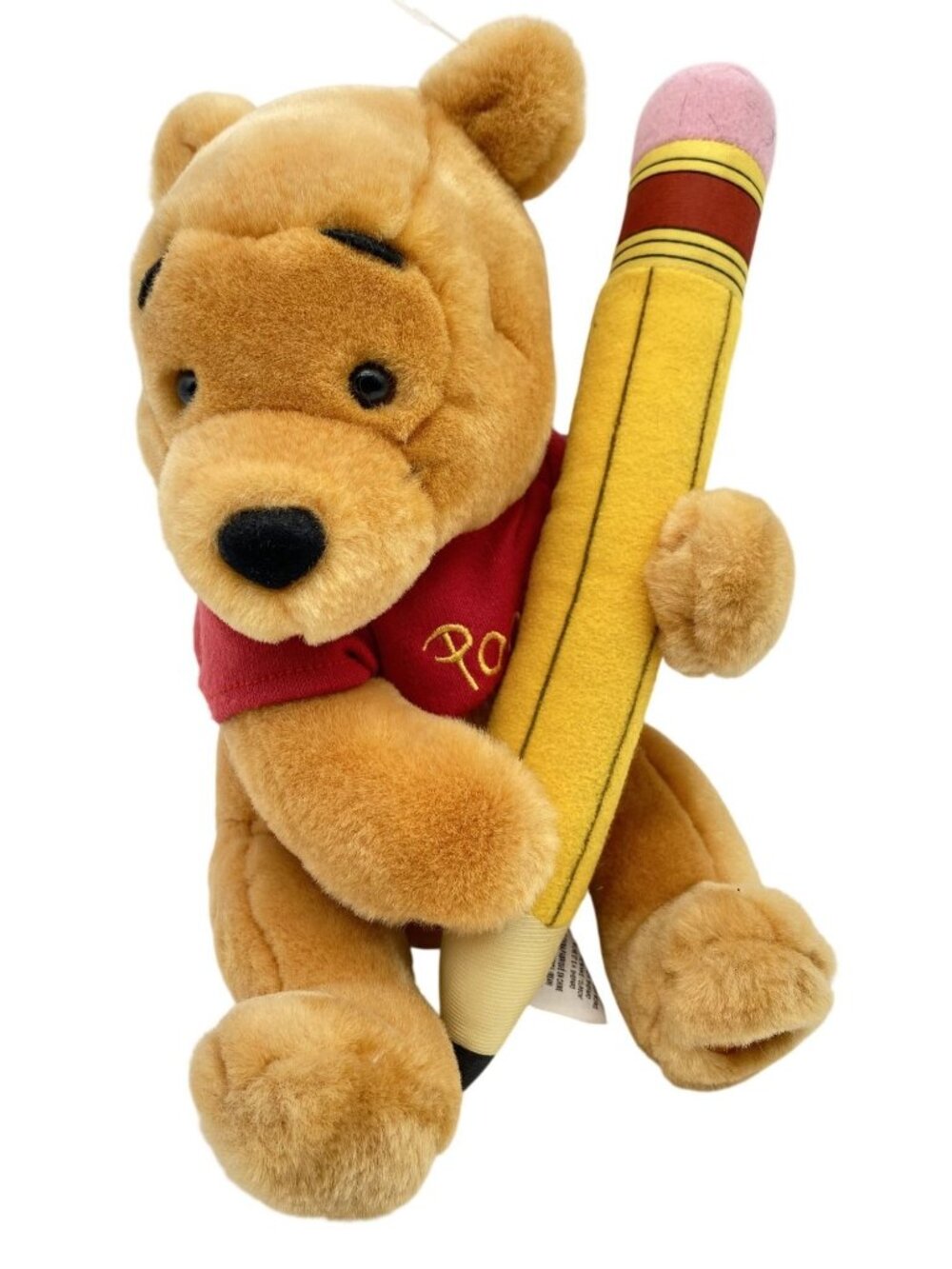 Disney Store Winnie The Pooh Back to School Beanie Plush With Pencil 8"